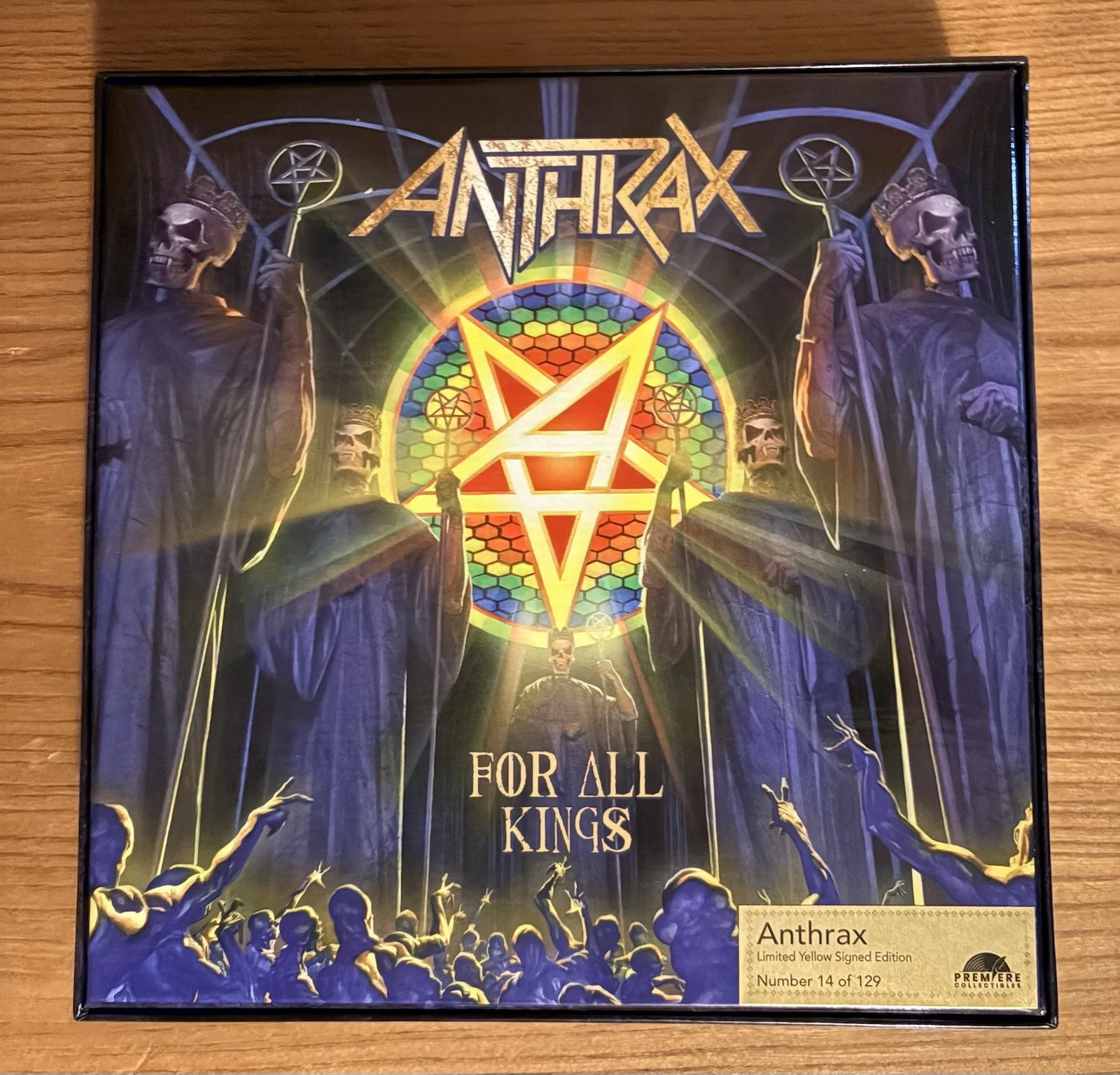 Anthrax For All Kings Box Set 45s Signed By the Band In Yellow W/COA #14 of 129, изображение 3