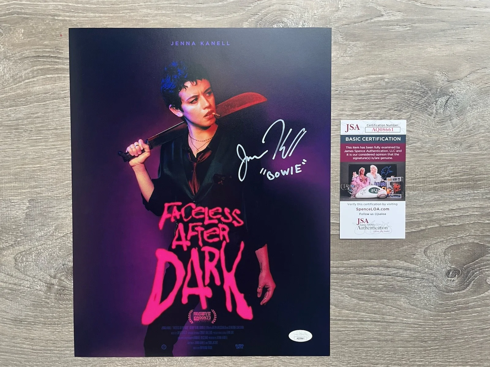 Jenna Kanell — Jenna Kanell Signed Faceless After Dark 11x14 Photo JSA COA Terrifier Horror