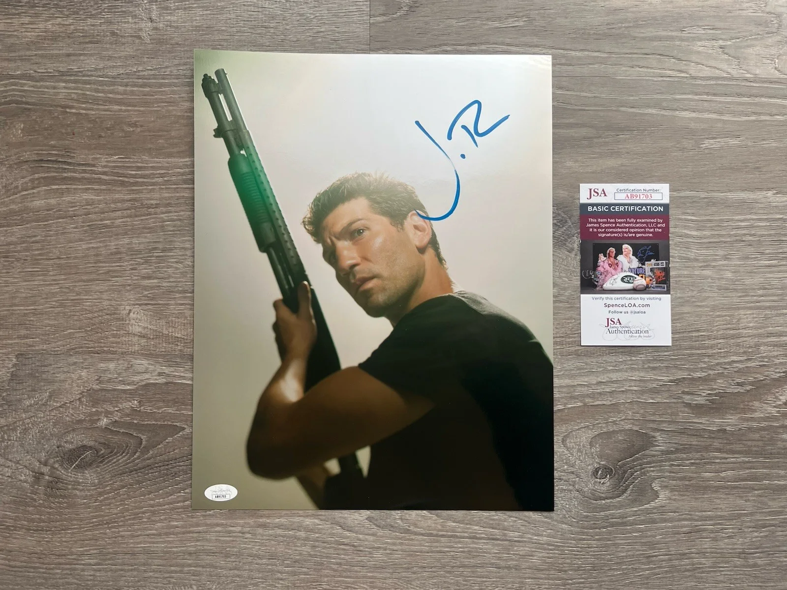 Jon Bernthal — Jon Bernthal Signed Walking Dead Metallic 11x14 Photo JSA COA Shane Punisher