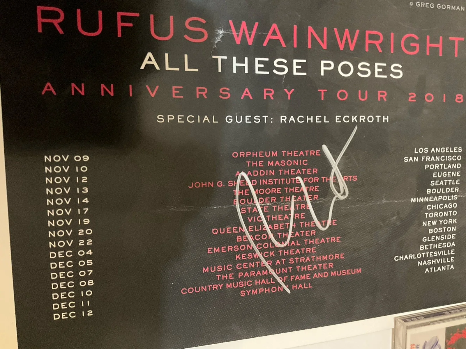 RUFUS WAINWRIGHT ALL THESE POSES POSTER SIGNED 18 X 12", image 2
