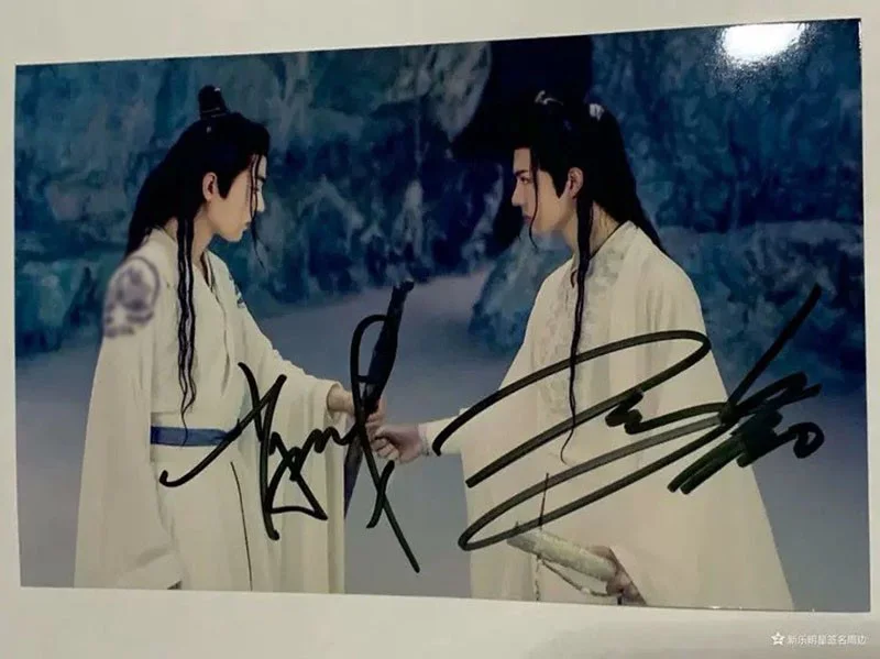 The Untamed Xiao Zhan Wang Yibo Wei wuxian Lan Wangji Signed Autographed Photo, изображение 3