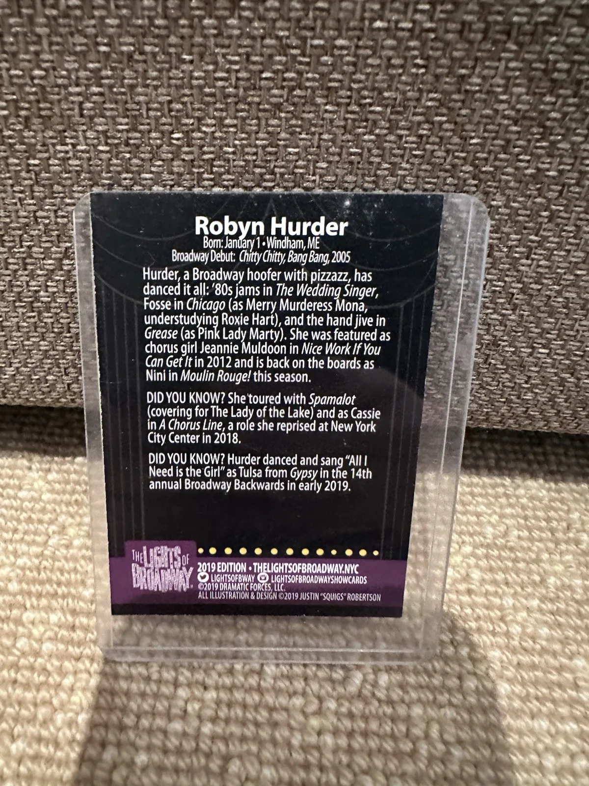 Robyn Hurder Signed Lights Of Broadway Trading Card, image 2