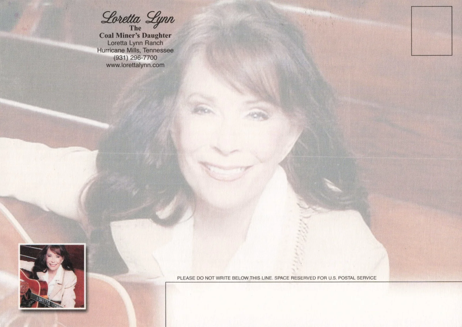Autographed Signed Postcard - Loretta Lynn - Ryman Auditorium - Country Music, изображение 2