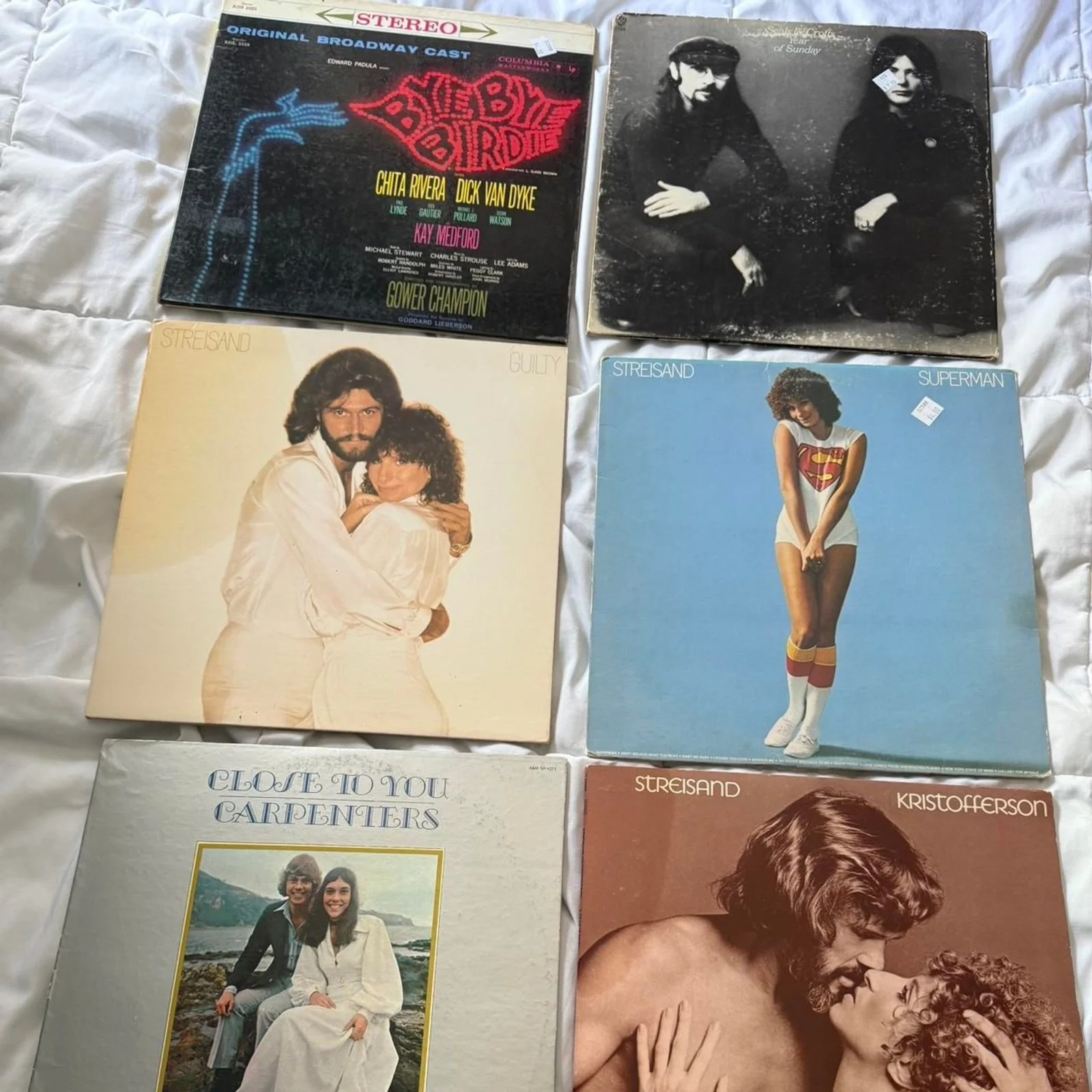 6 vinyl record lot, 3 Barbra Streisand,seals & crofts,carpenters, Bye Bye Birdie, изображение 2