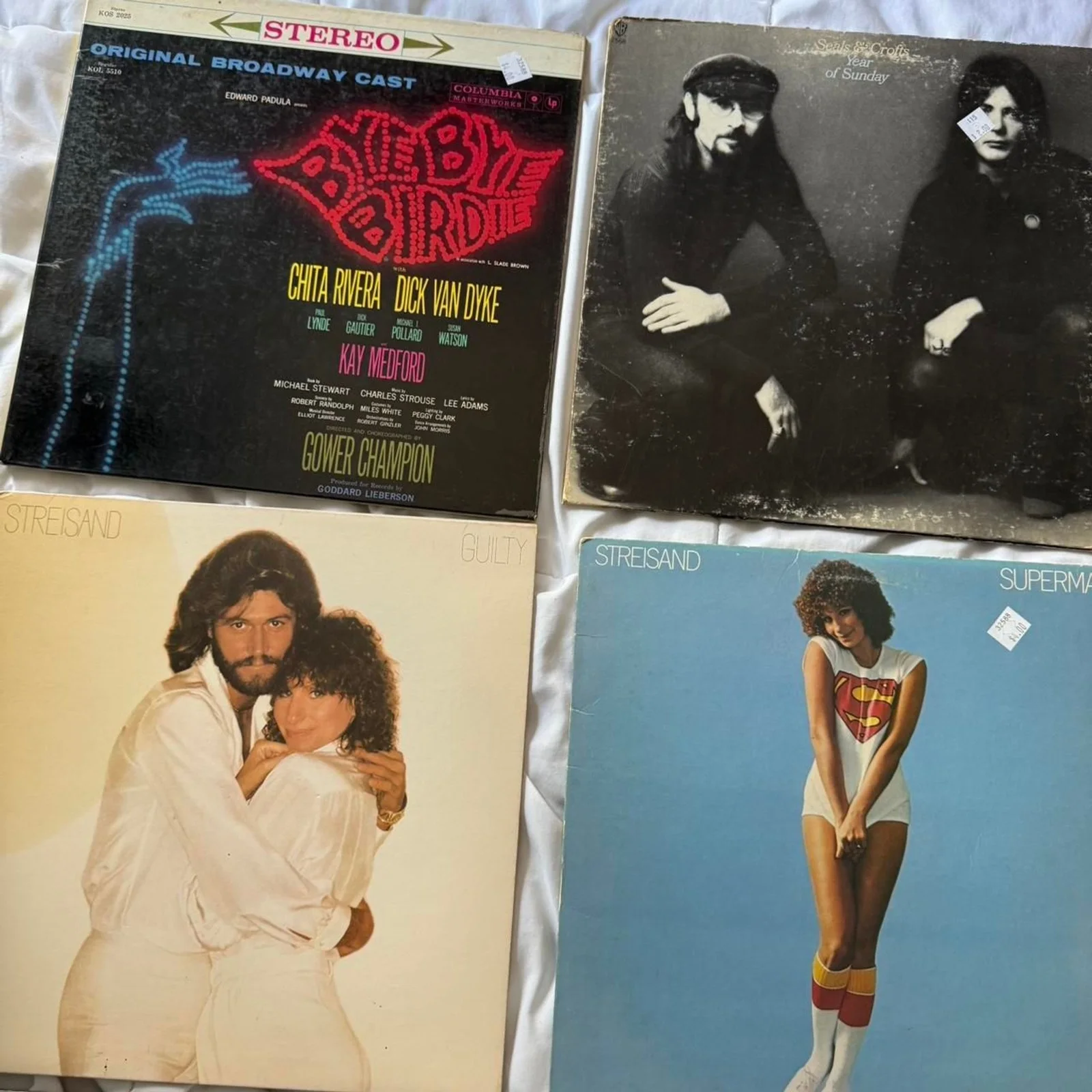 6 vinyl record lot, 3 Barbra Streisand,seals & crofts,carpenters, Bye Bye Birdie, изображение 3