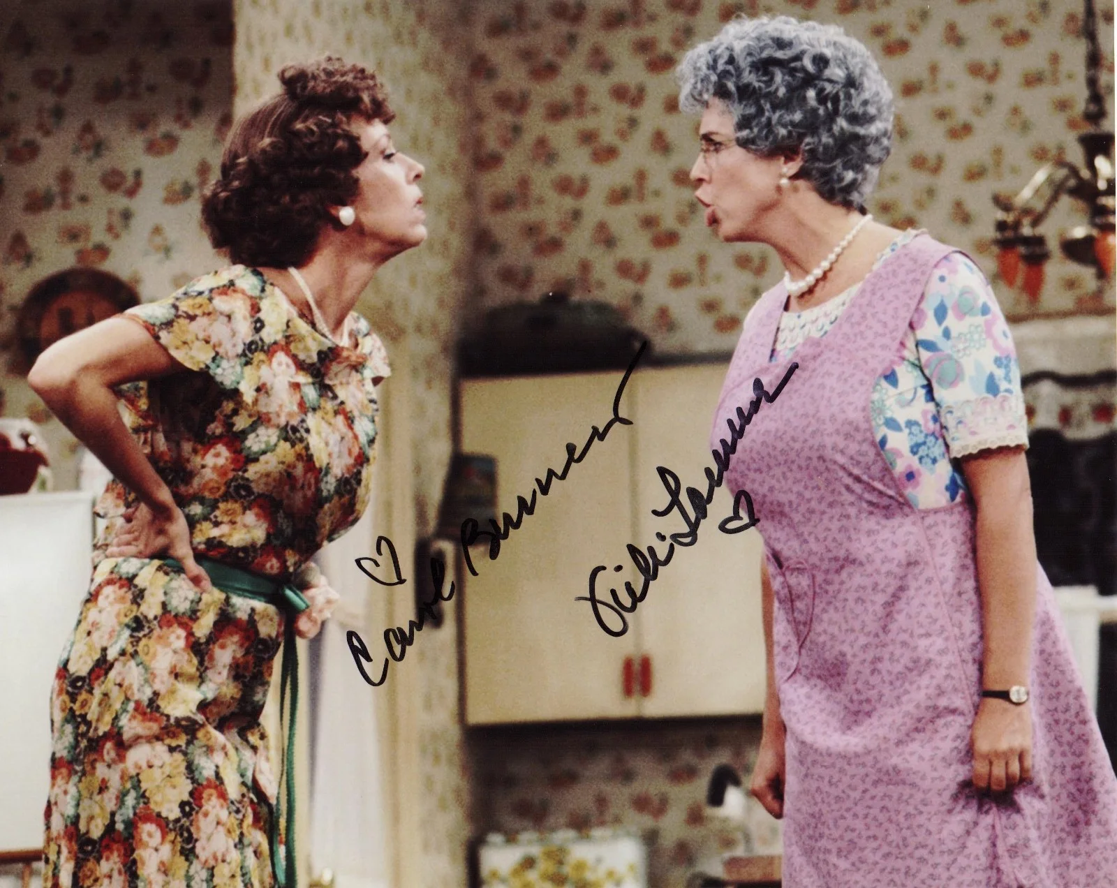 Carol Burnett and Vicki Lawrence — Carol Burnett and Vicki Lawrence signed 8x10 photo Eunice Harper Mama's Family