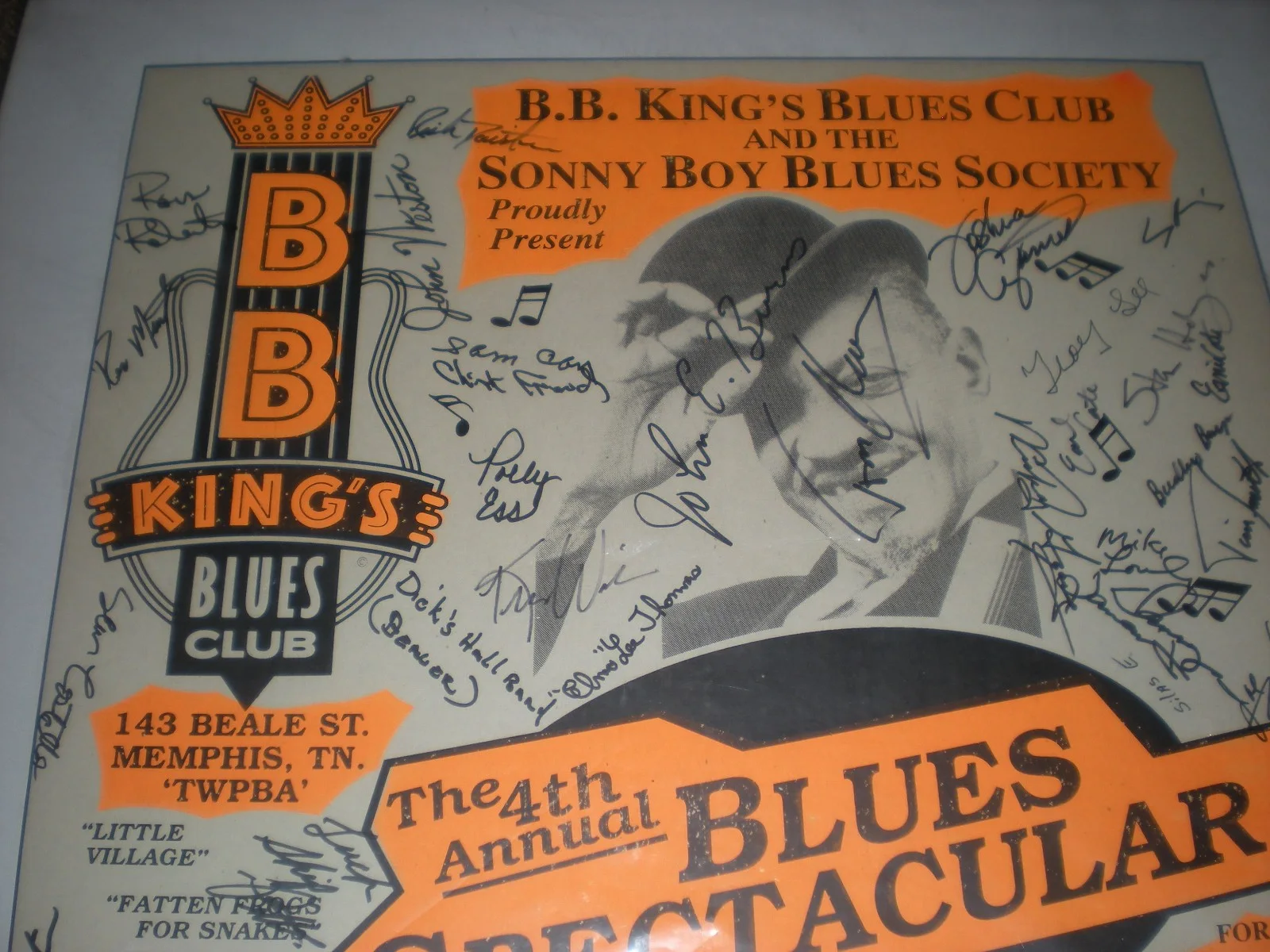 B.B. KING Multi Signed Matted 4th ANNUAL BLUES LEGENDS SPECTACULAR Poster Rare, image 2