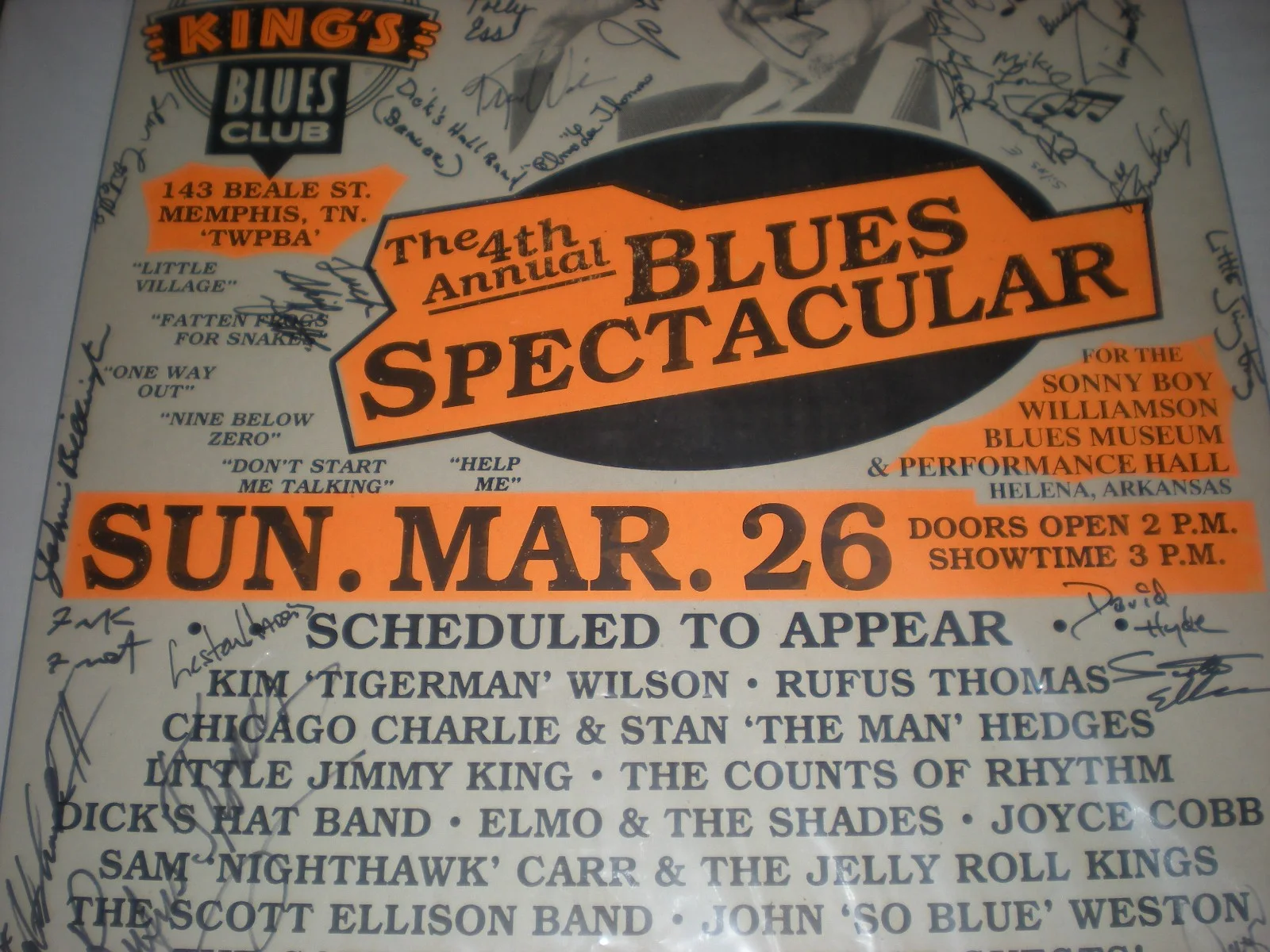 B.B. KING Multi Signed Matted 4th ANNUAL BLUES LEGENDS SPECTACULAR Poster Rare, image 3