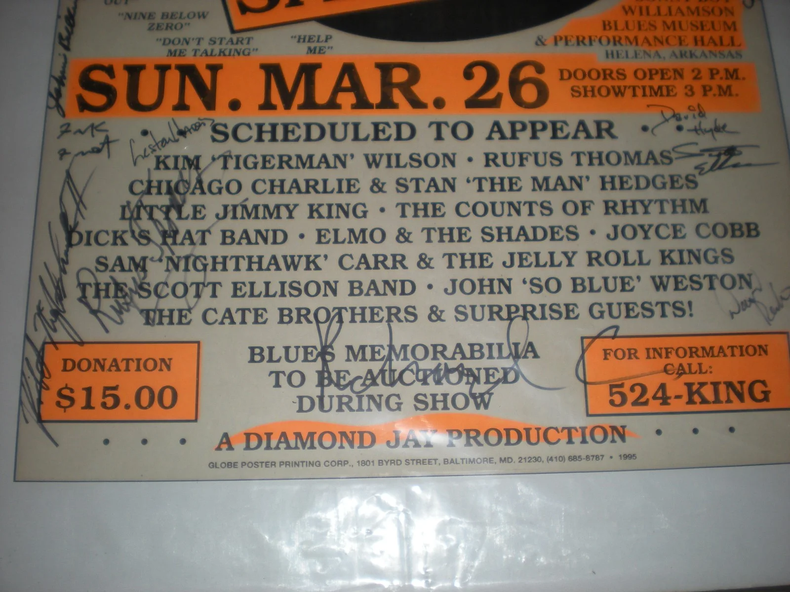 B.B. KING Multi Signed Matted 4th ANNUAL BLUES LEGENDS SPECTACULAR Poster Rare, image 4