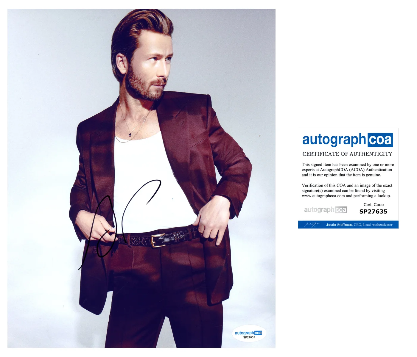 Glen Powell — Glen Powell ‘Top Gun: Maverick’ Signed Autographed ‘Hangman' 8x10 Photo ACOA