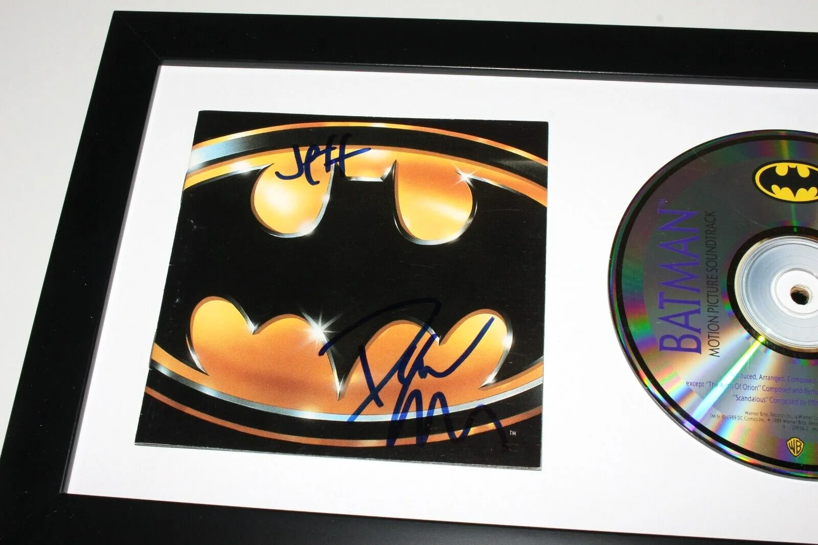 DANNY ELFMAN SIGNED FRAMED BATMAN MOVIE SOUNDTRACK CD BOOKLET BECKETT BAS COA, image 2