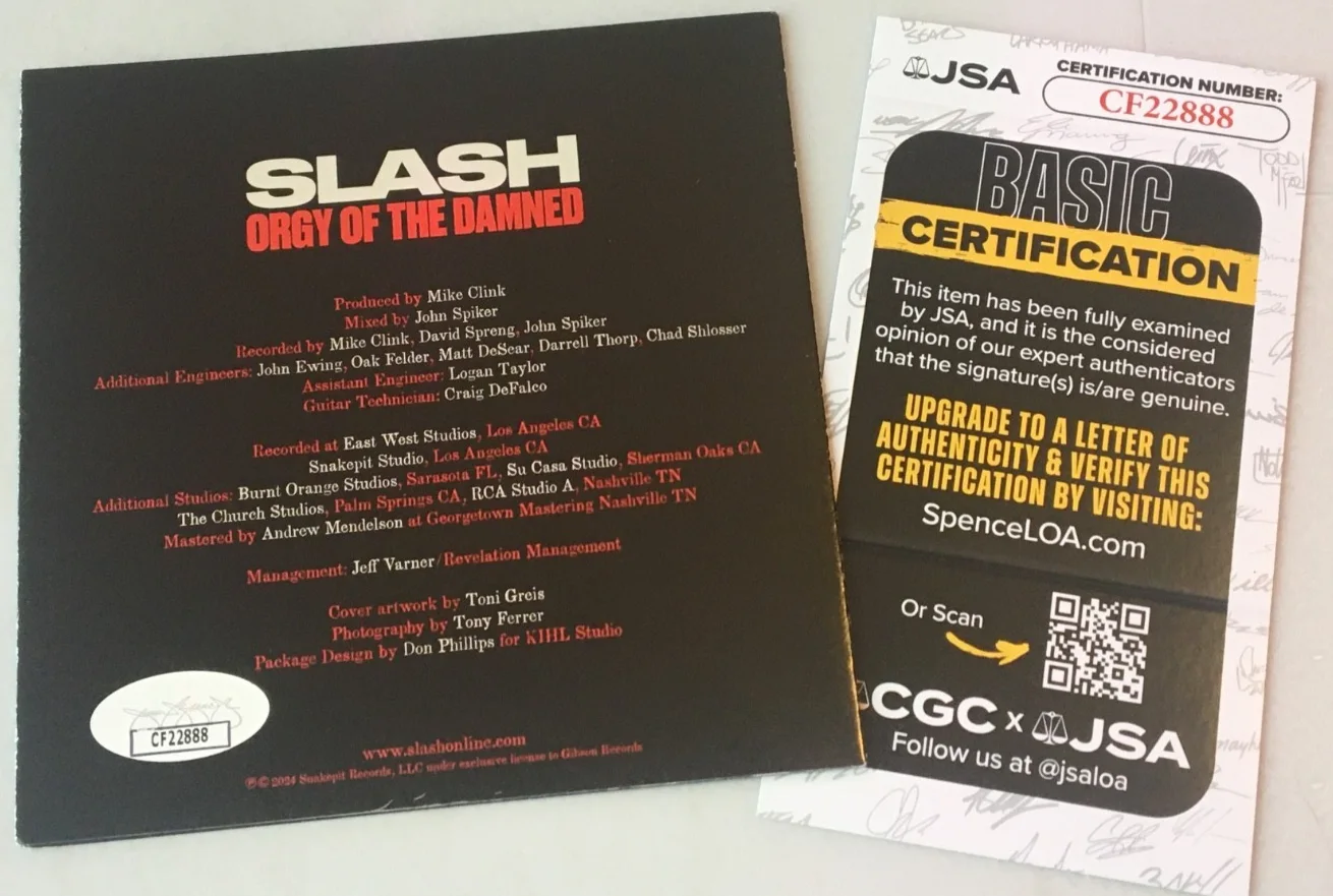 Slash Signed Orgy of the Damned CD Booklet JSA COA RARE Autograph !! No Vinyl, изображение 2