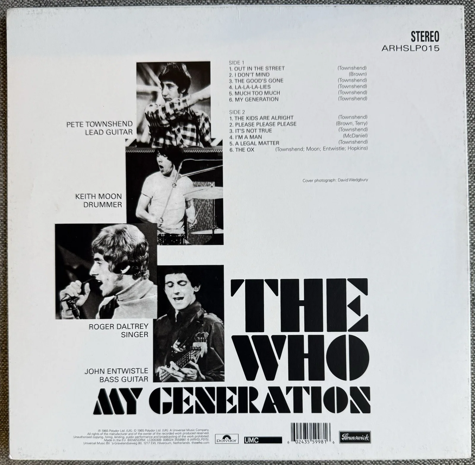 ROGER DALTREY / PETE TOWNSHEND The Who Signed / Autograph ‘My Generation’ LP, изображение 2