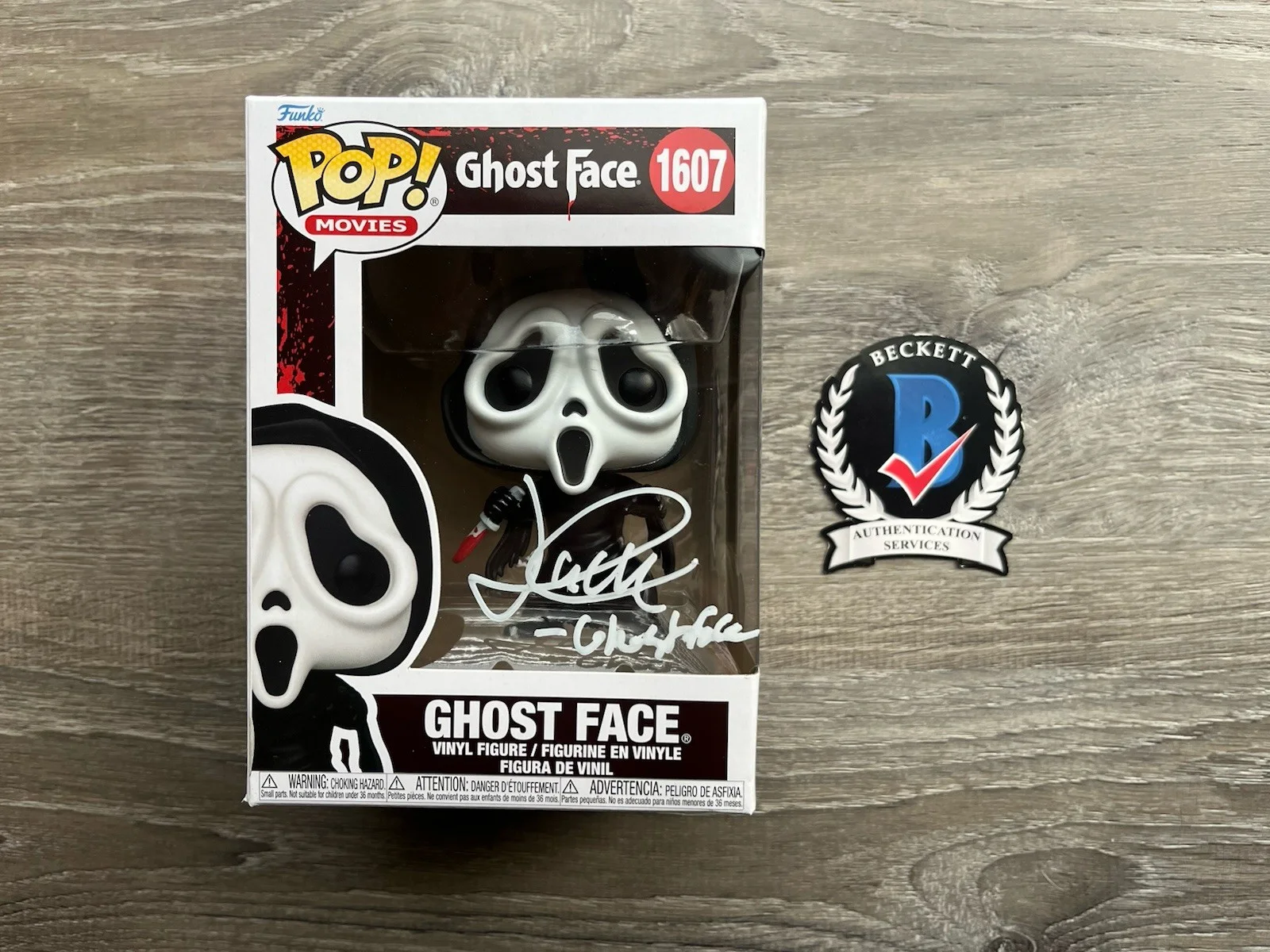 Jack Quaid — Jack Quaid Signed Inscribed Ghostface Funko Pop Beckett COA 1607 Scream Horror