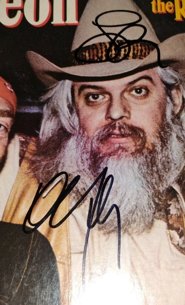 WILLIE NELSON GUITAR GOD & LEON RUSSELL R.I.P. DUAL SIGNED 1 FOR THE ROAD ALBUM, изображение 2