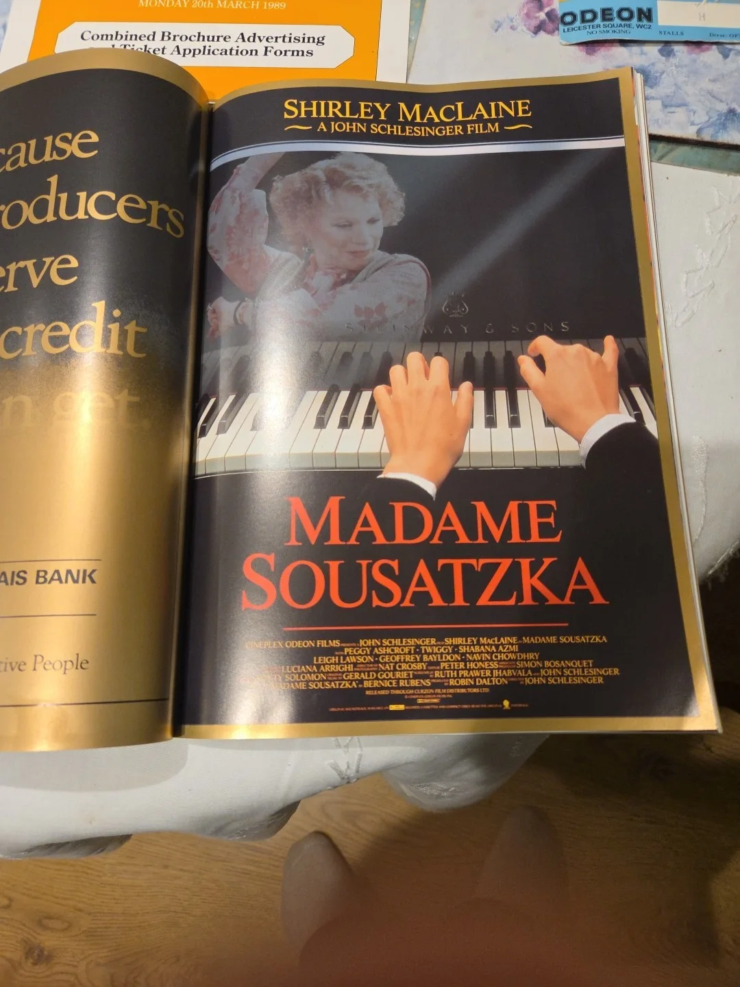 Madame Sousatzka Star Shirley MacLaine, RY FILM PERF BROCh 1989 And Ticket, изображение 3