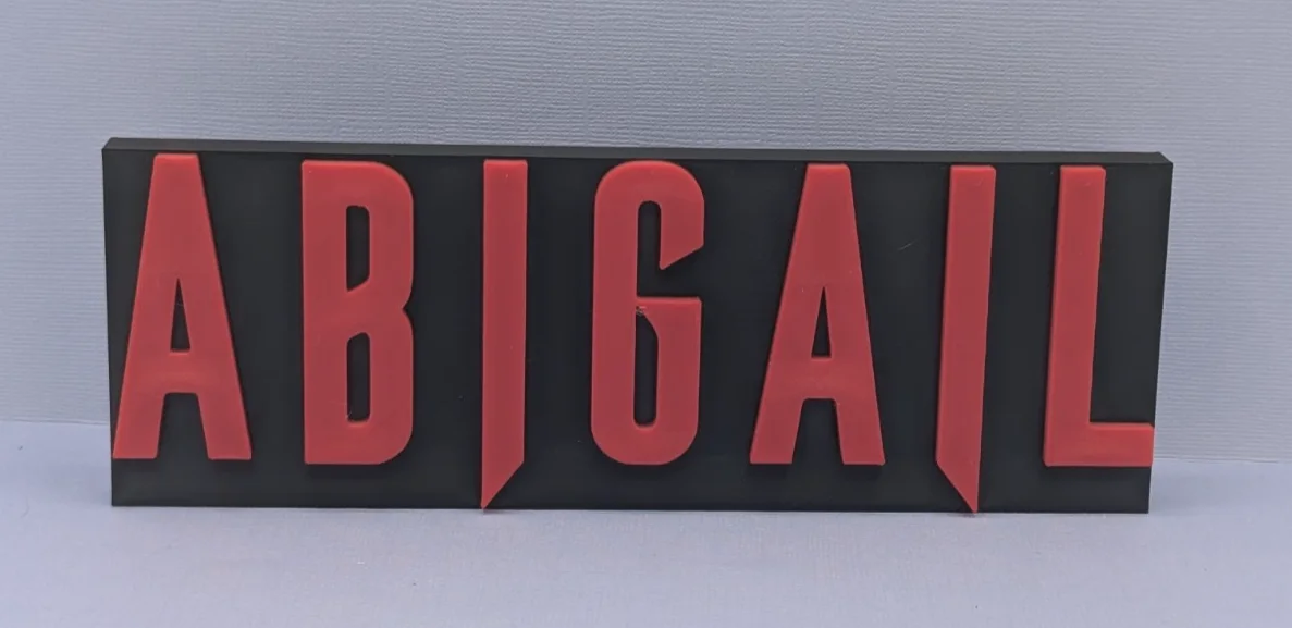 Abigail - 3D printed logo for desk or wall mount. 200mm wide*, image 4