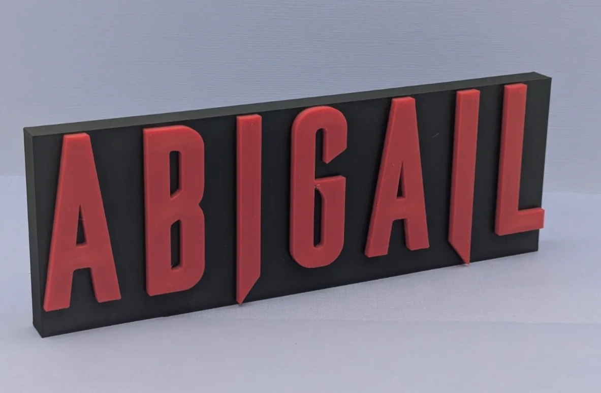 Abigail - 3D printed logo for desk or wall mount. 200mm wide*, image 5