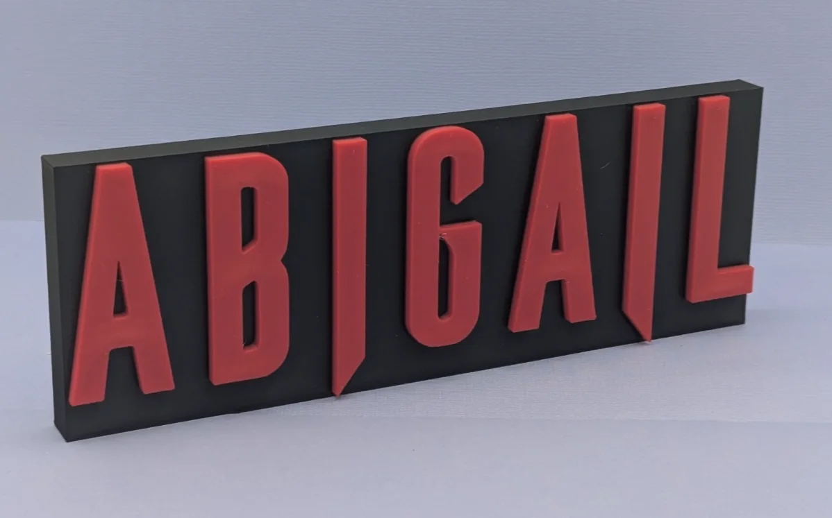 Abigail - 3D printed logo for desk or wall mount. 150mm wide*, image 4