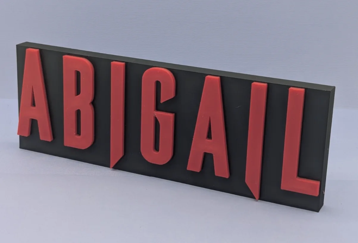Abigail - 3D printed logo for desk or wall mount. 150mm wide*, image 5