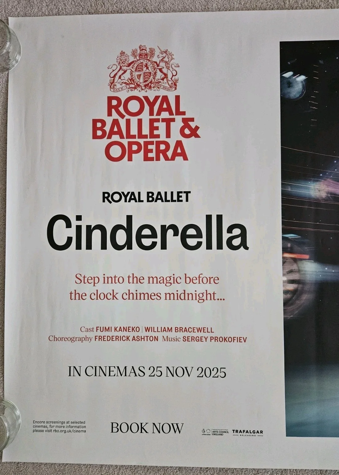 Royal Ballet Cinderella UK Cinema Original Quad Poster 2025 VFN, изображение 4