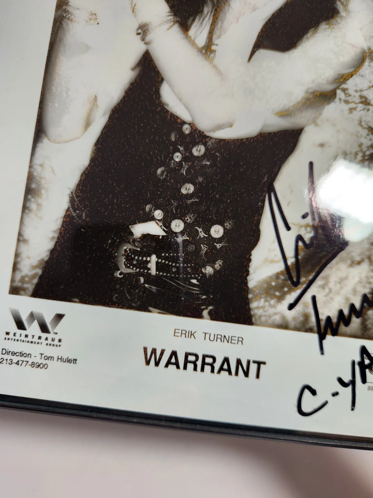 *READ* Erik Turner WARRANT Band Headshot Signed 8x10 Photo Genuine Signature, изображение 5