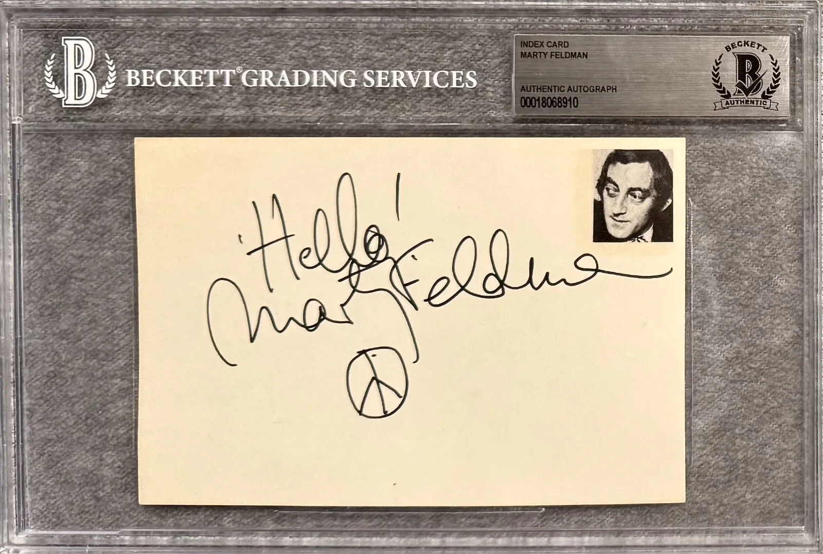 Marty Feldman — MARTY FELDMAN Signed Autographed 4"x 6" INDEX CARD YOUNG FRANKENSTEIN BECKETT, image 3