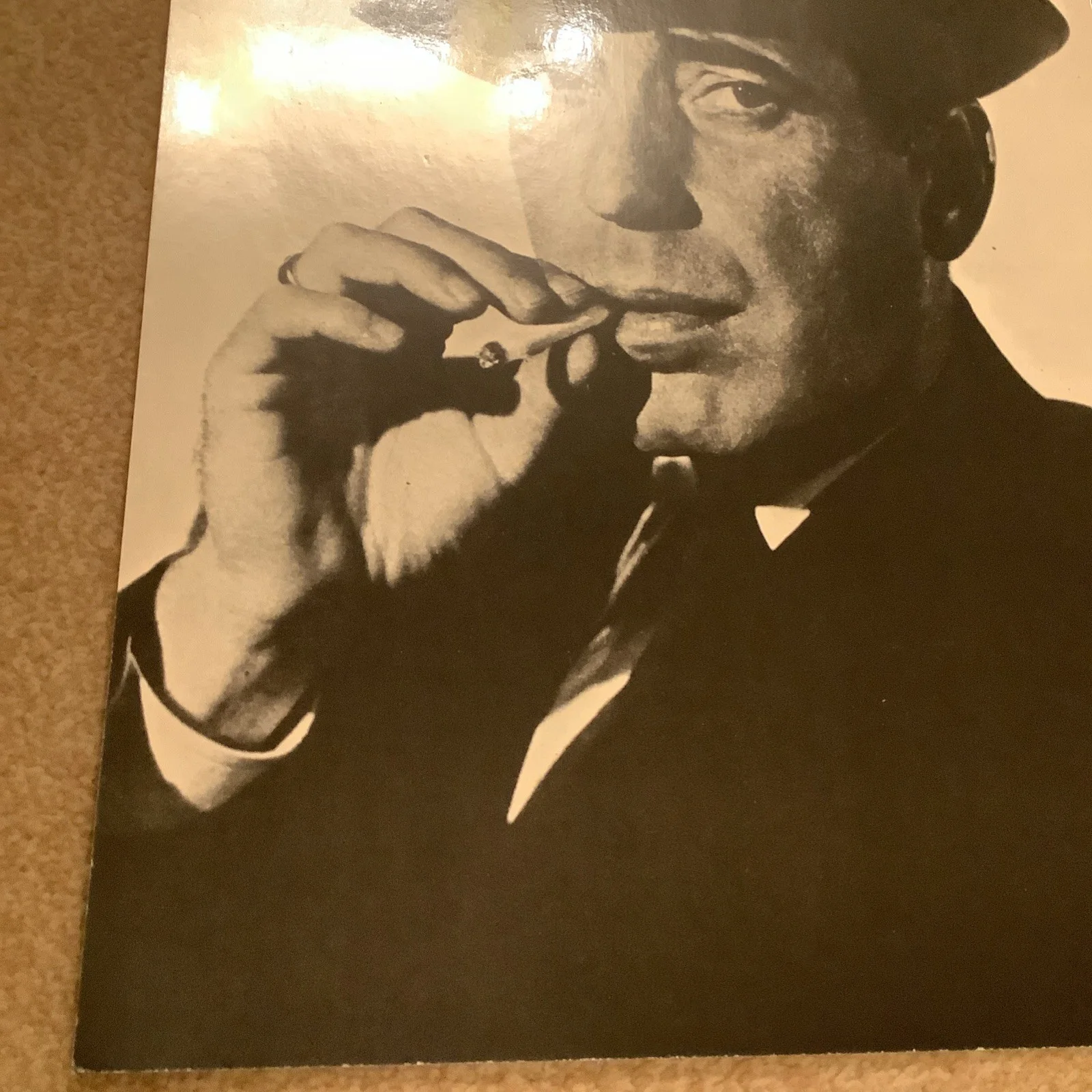Humphrey Bogart B/W film still glossy photo card 39cm x 27cm 1970s - 80s, изображение 4