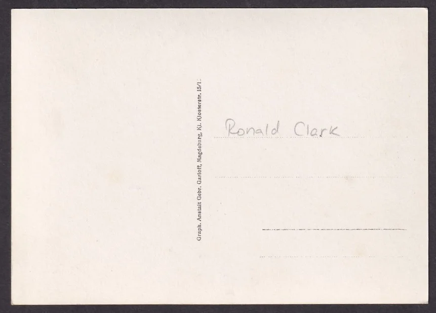 Ronald Clark, British performer in Germany 1935 signed postcard, image 2