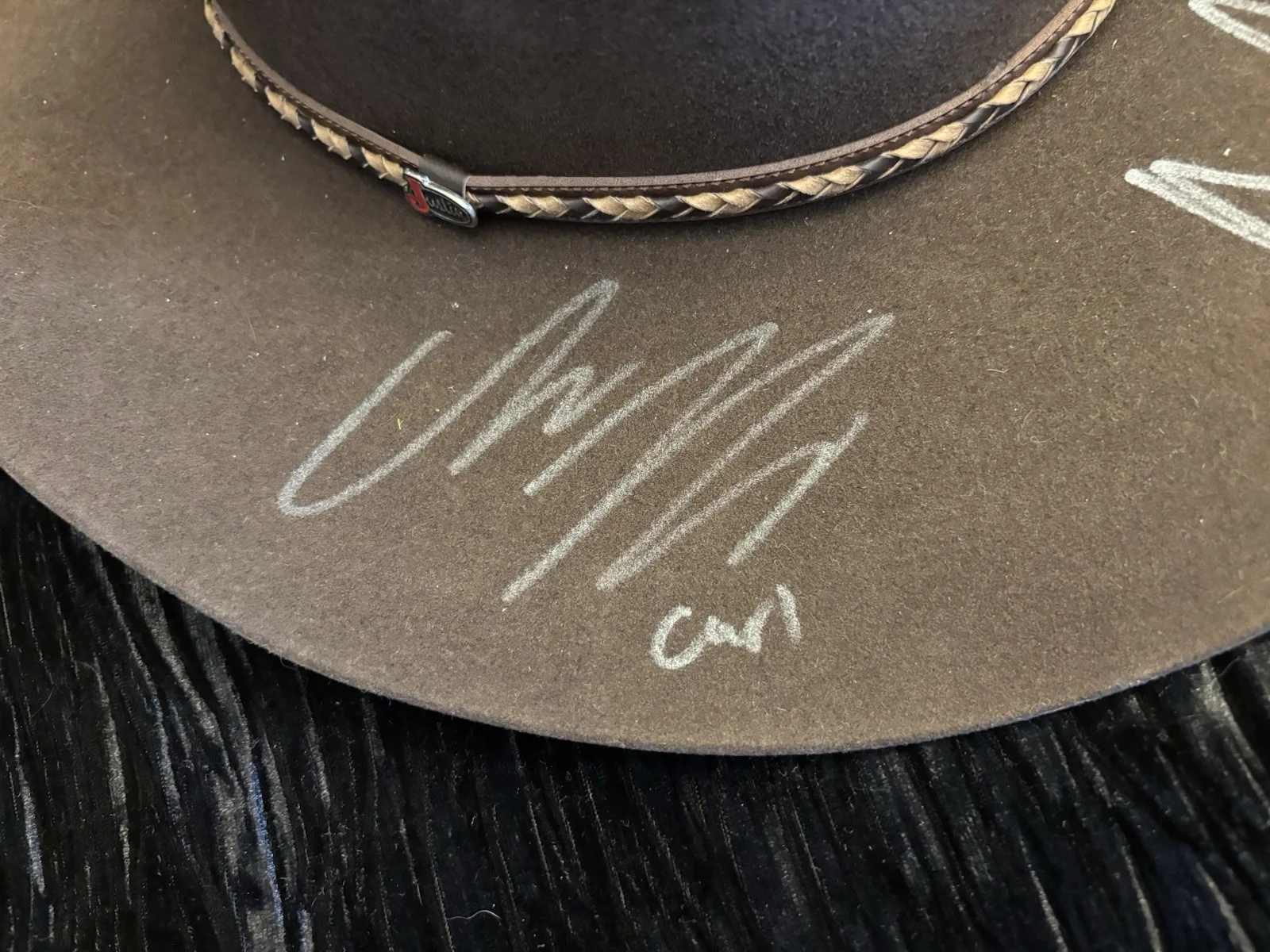 Andrew Lincoln, Chandler Riggs, Cailey Fleming — Walking Dead Andrew Lincoln "Rick, Carl & Judith Grimes” Signed x3 Sheriff’s Hat, изображение 3
