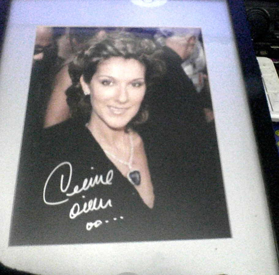 Celine Dion — Celine Dion signed framed Titanic Oscar 8x10 color photo in person
