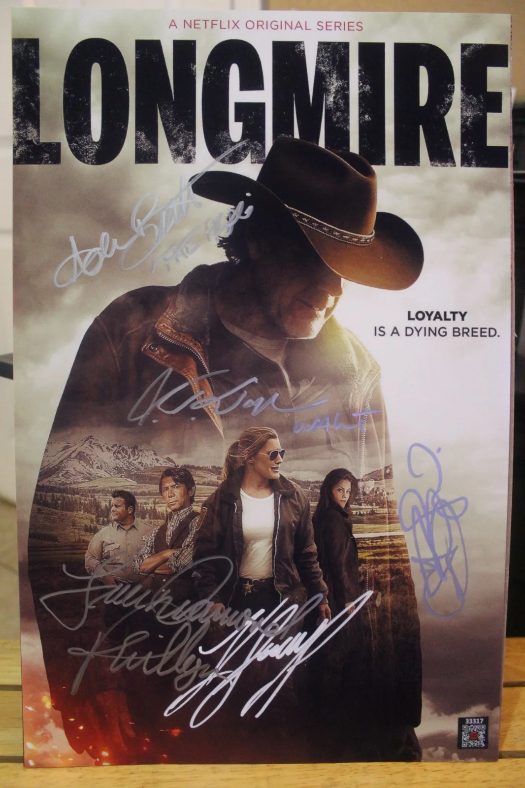 Lou Diamond Phillips, Robert Taylor, Katee Sackhoff, Adam Bartley — 11x17Autographed Poster - Longmire, Robert Taylor, Katee Sackhoff, + COA, image 2