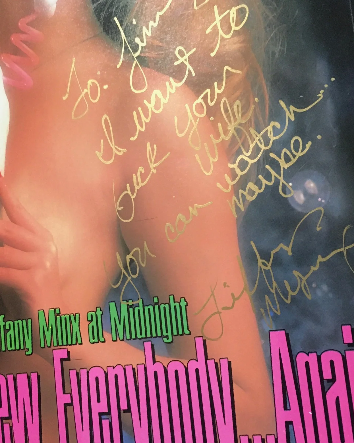 Tiffany Minx — HONEY I BLEW EVERYBODY AGAIN 1992 ORIGINAL promo flyer! TIFFANY MINX AUTOGRAPHED, изображение 2