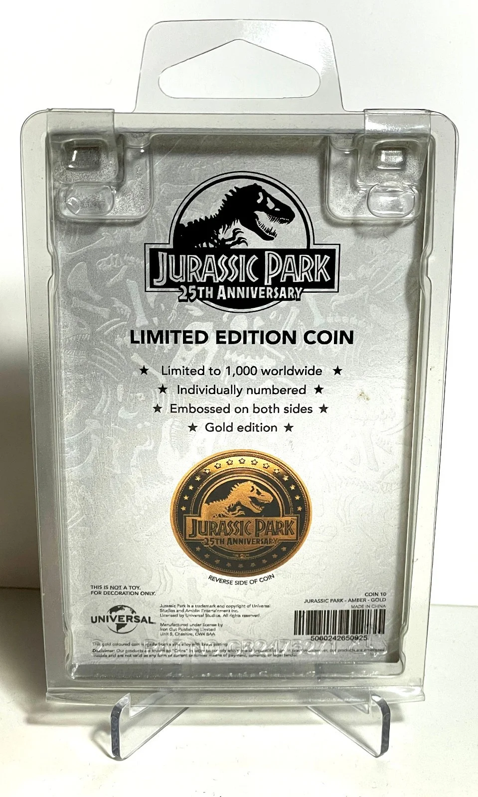 Jurassic Park 25th Anniversary Amber Coin Limited edition of 1000 Rare Sold Out, изображение 2