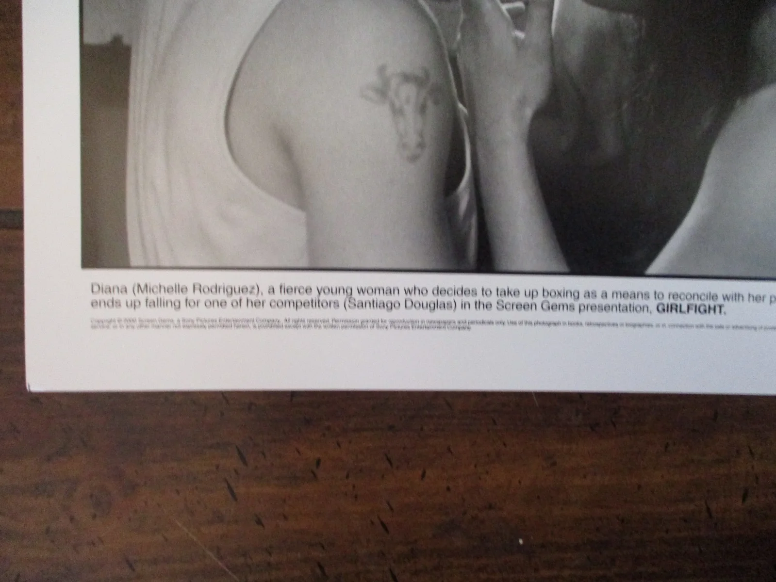 (GIRLFIGHT)Santiago Douglas/Michelle Rodriguez/ 2000 10 x 8 Black & White Photo, image 2