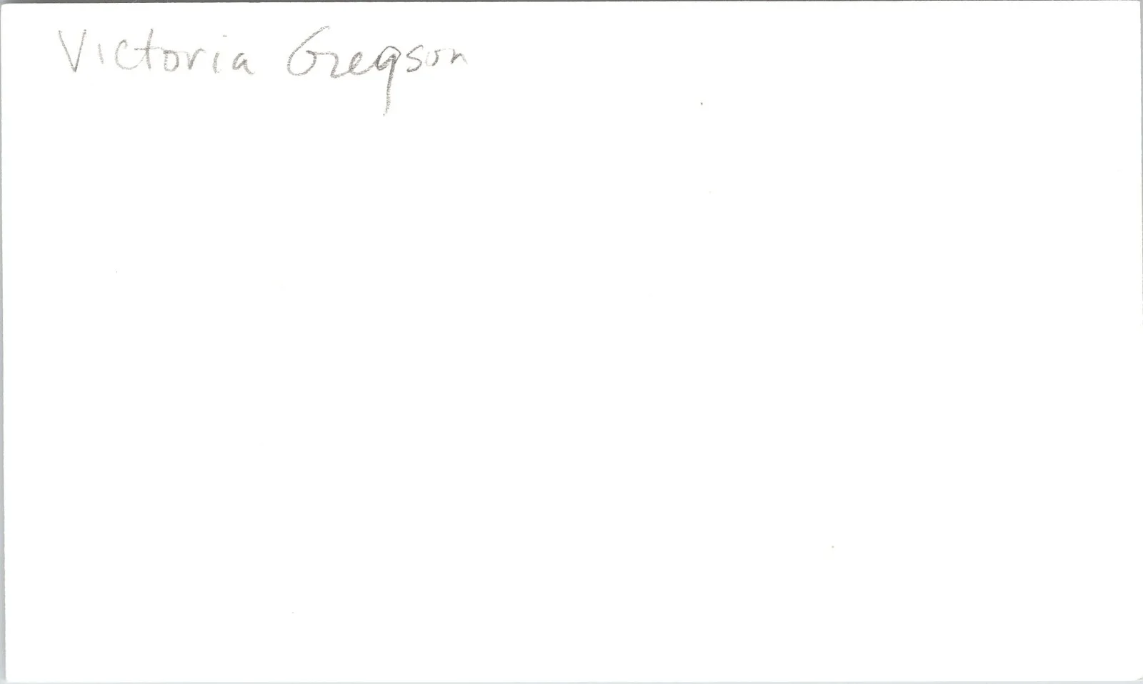 Victoria Gregson — Victoria Gregson Signed 3x5 Index Card Mad City Autographed, image 2