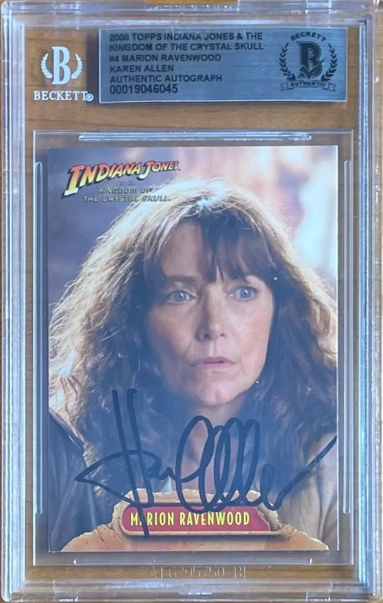 KAREN ALLEN — KAREN ALLEN SIGNED 2008 TOPPS INDIANA JONES CRYSTAL SKULL #4 BAS BGS AUTOGRAPH