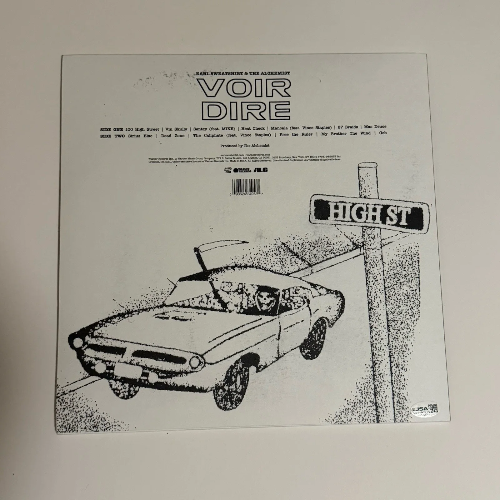 EARL SWEATSHIRT THE ALCHEMIST SIGNED VOIR DIRE VINYL RECORD WITH JSA COA, изображение 2