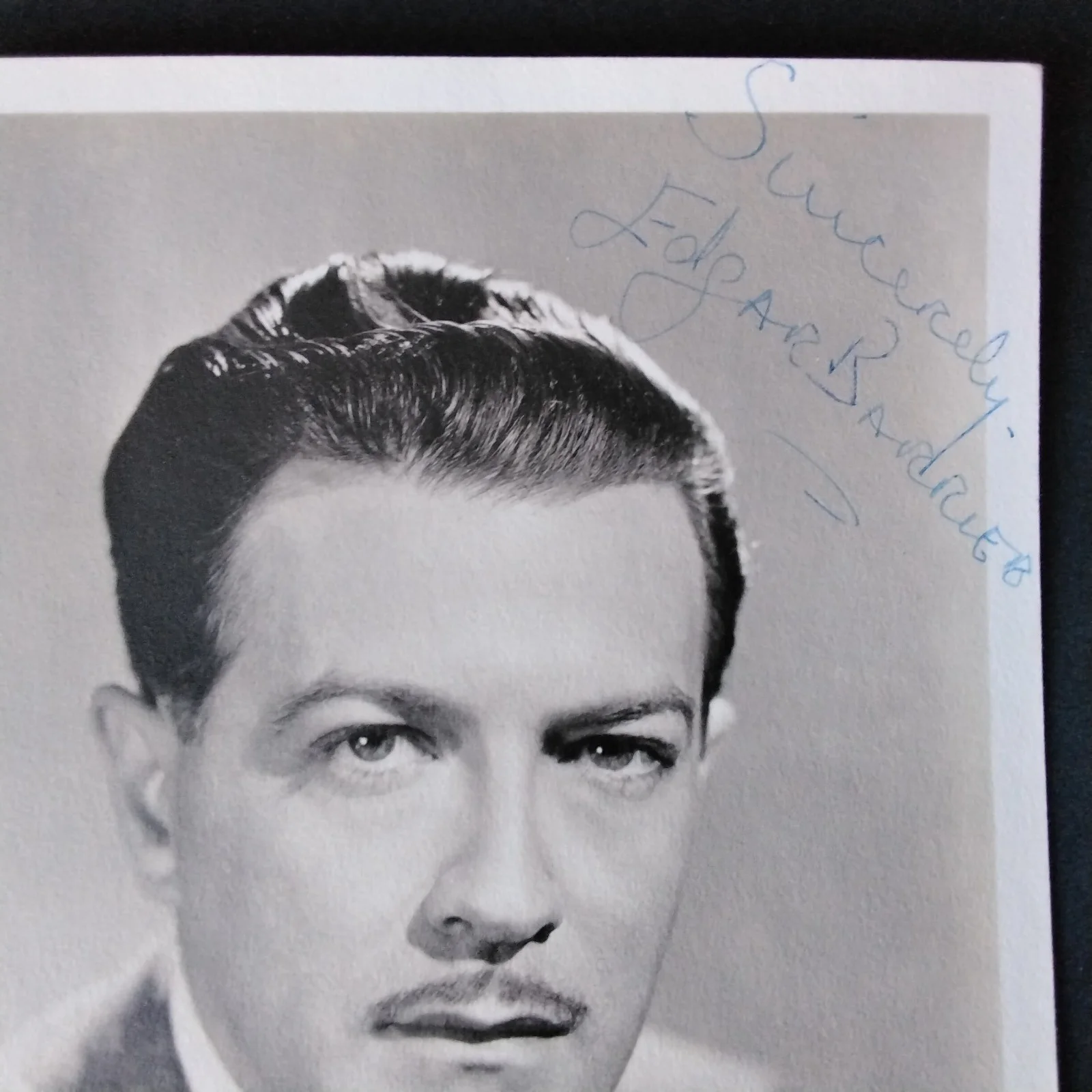 Edgar Barrier SIGNED DW Photo 40s Movie TV Actor Cobra Woman Phantom of Opera, изображение 3
