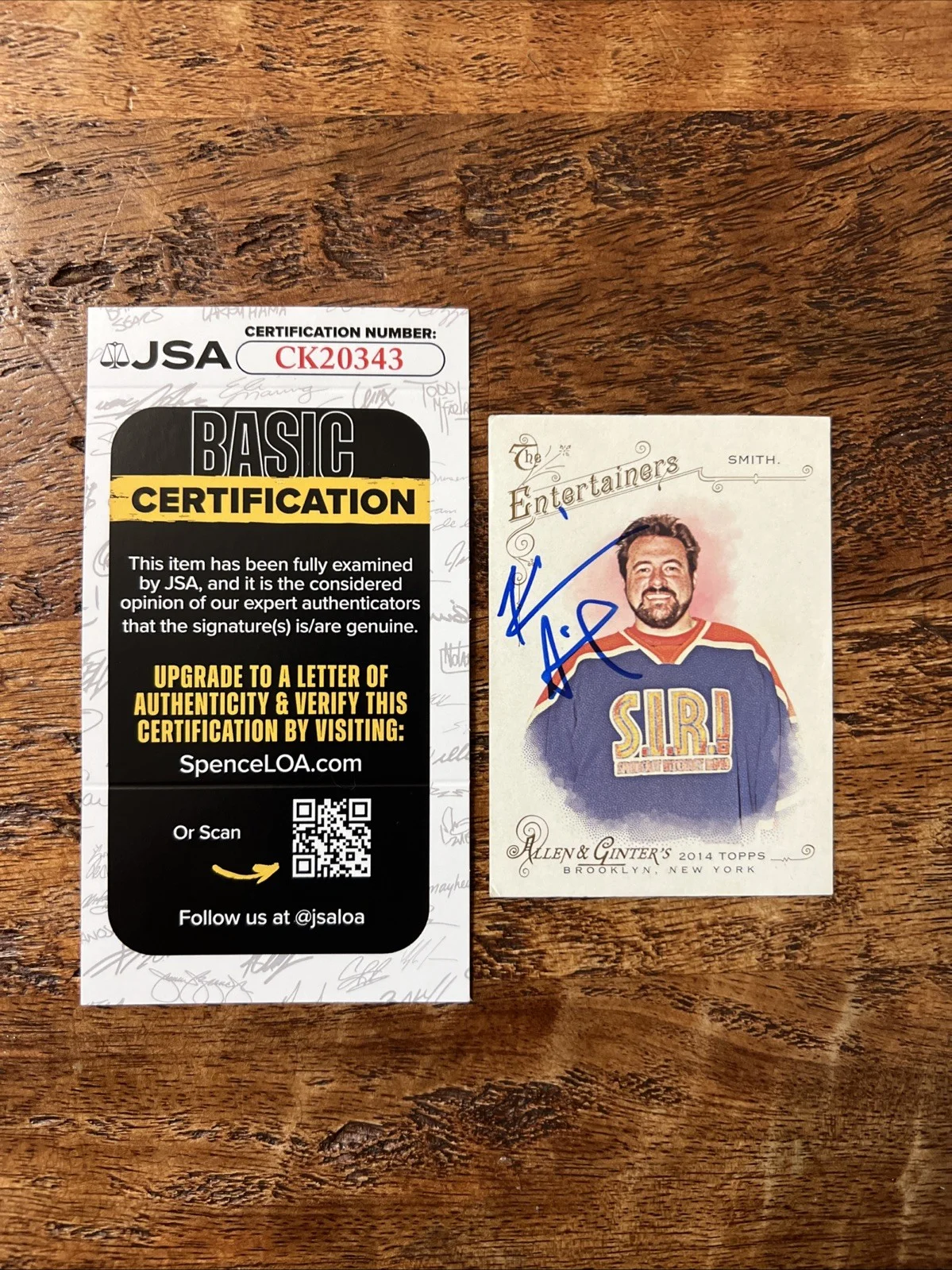 Kevin Smith — Kevin Smith IP Signed Allen & Ginter Card JSA Coa Jay And Silent Bob Autographed