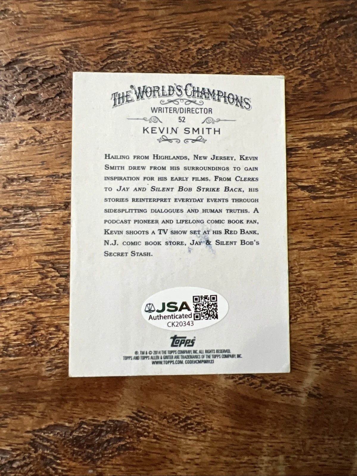 Kevin Smith — Kevin Smith IP Signed Allen & Ginter Card JSA Coa Jay And Silent Bob Autographed, изображение 5