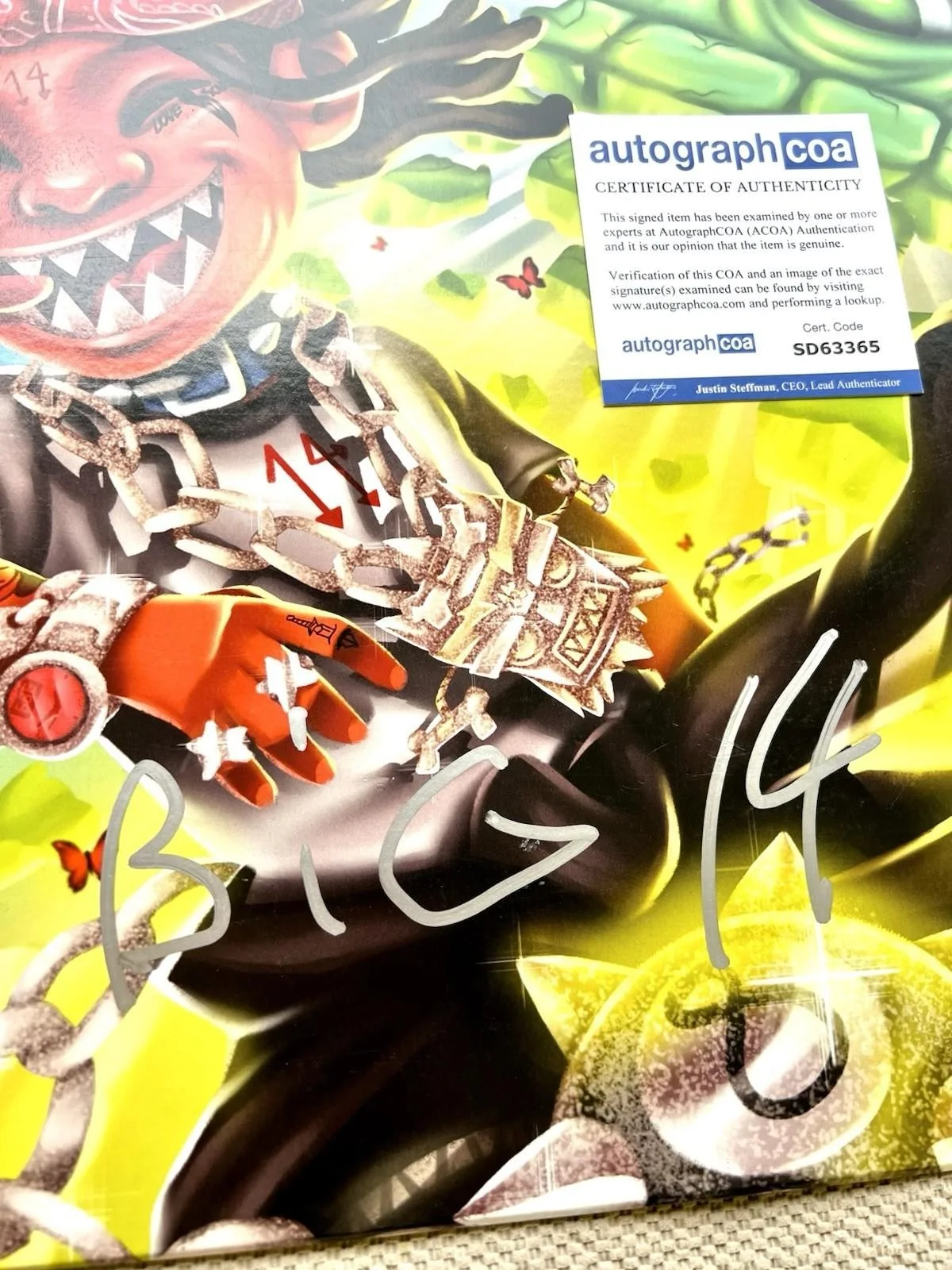 TRIPPIE REDD SIGNED “LIFES A TRIP” VINYL ALBUM BIG 14 AUTOGRAPH - ACOA COA, изображение 2