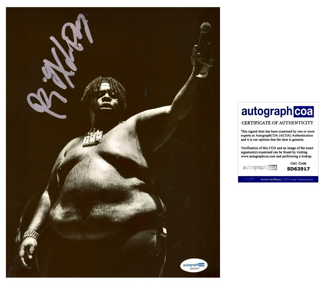 BIGXTHAPLUG SIGNED 8X10 PHOTO TEXAS AUTOGRAPH - ACOA COA + EXACT VIDEO PROOF, изображение 2