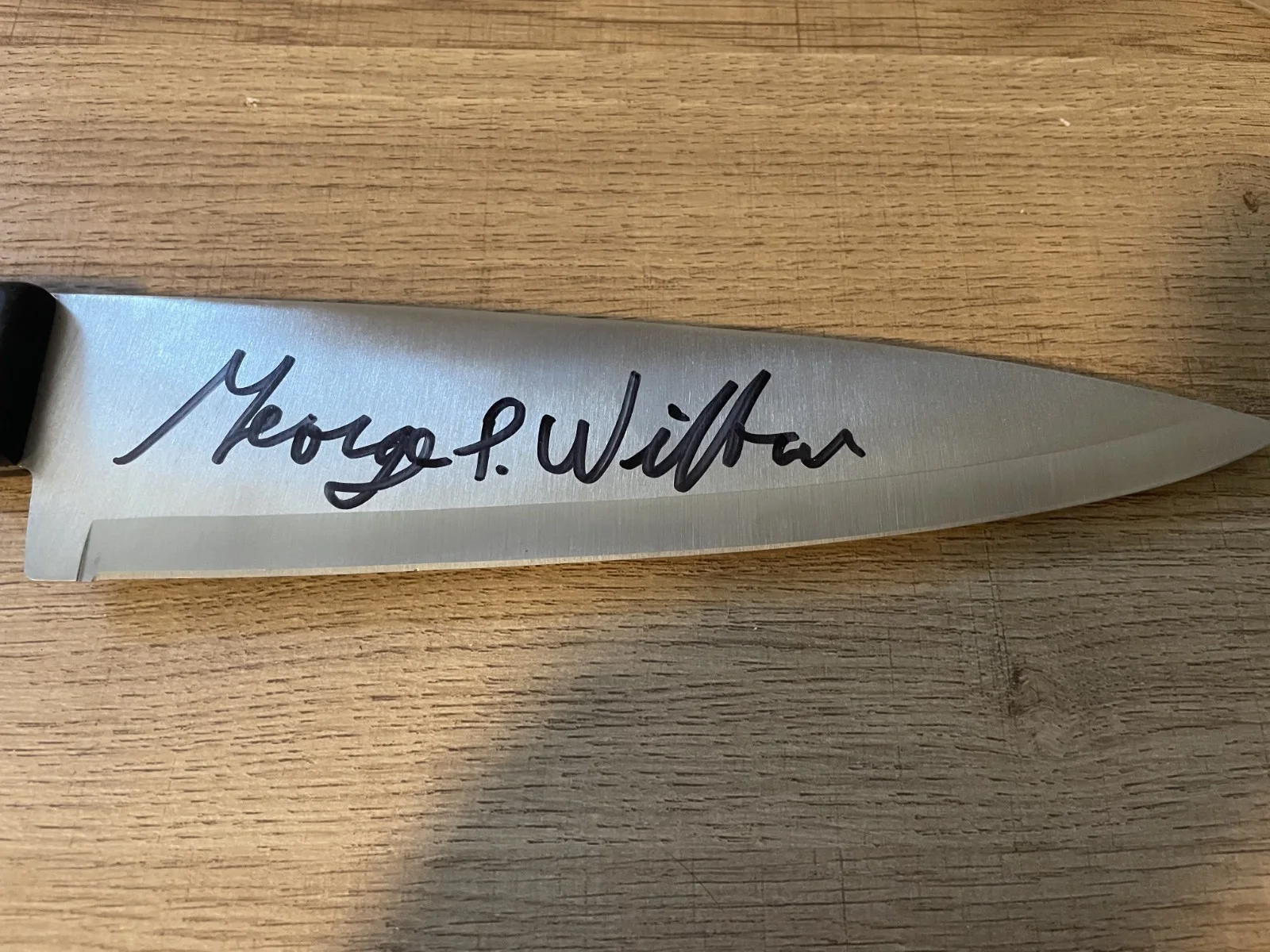 A. Michael Lerner, George P. Wilbur — Kitchen Chef Knife Signed Autograph George P. Wilbur JSA Certified, image 3