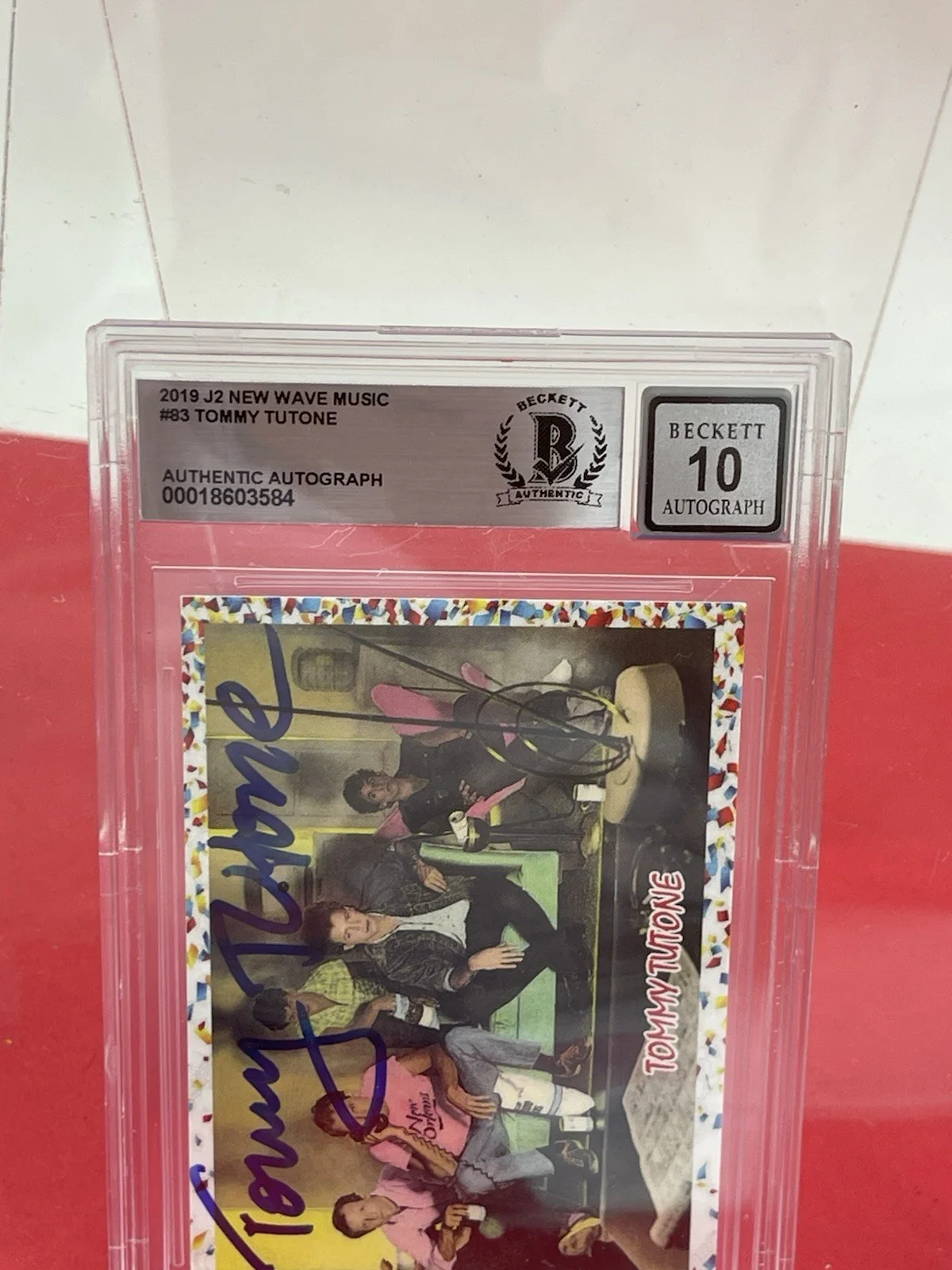 Tommy Tutone signed J2 Ew Wave Music Trading Card Slabbed Beckett grade 10, image 4