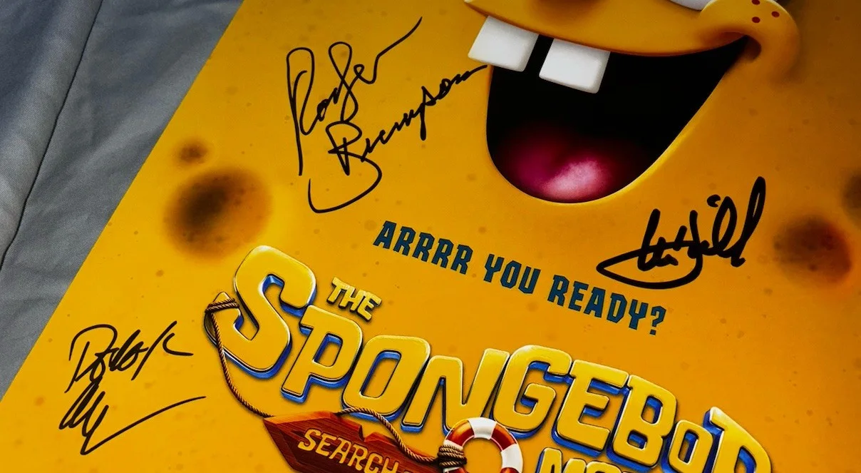Mark Hamill, Rodger Bumpass, Derek Drymon Signed 12x18 Photo The SpongeBob Movie, изображение 2