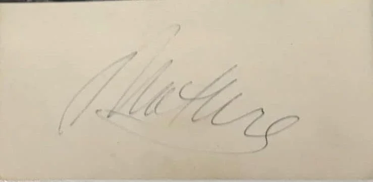 Victor Mature — Victor Mature (d. 1999) Signed Autographed Vintage Signature Card 8.5x11 Display, image 2