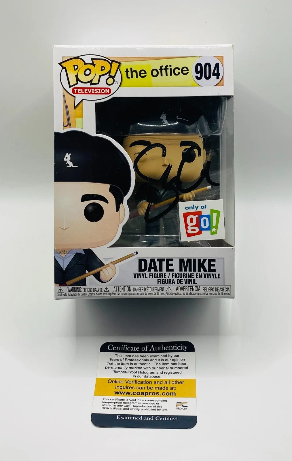 Steve Carell — Michael Scott (Steve Carell) Signed Date Mike Funko In Case With COA (PC482134)