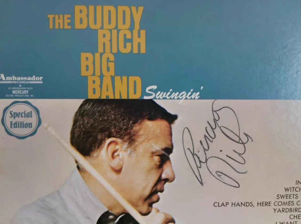 Buddy Rich signed autographed lp original jazz great rare, image 2