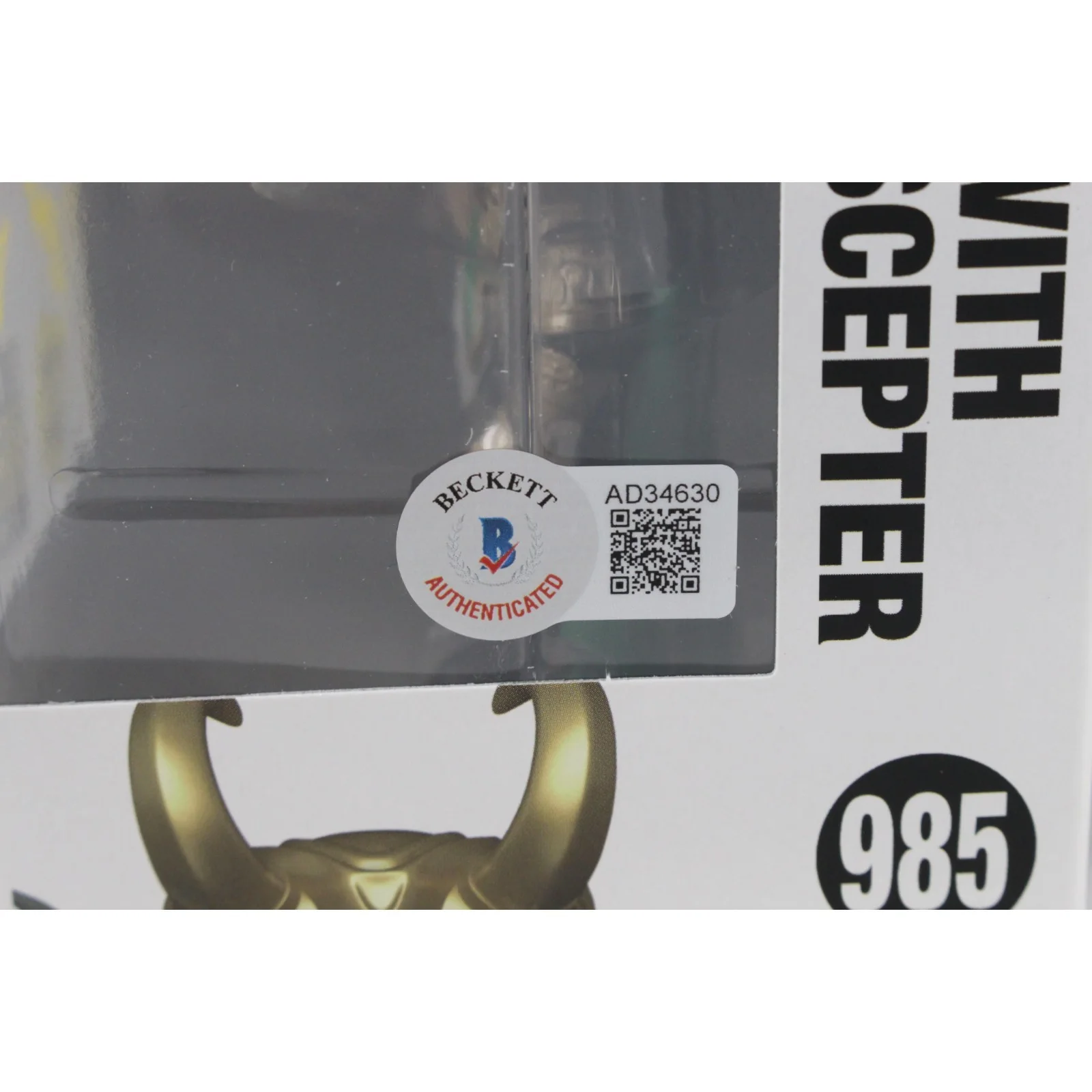 Tom Hiddleston Autographed The Avengers Funko Pop! #985 Loki Beckett 53801, image 4